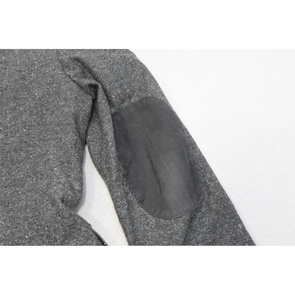 Express Blazer Men 36S Grey Textured Elbow Patches Two Button Excellent